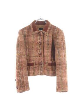 Chanel Creations Tweed Button Jacket Brown